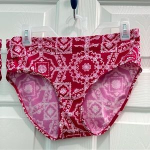 Liz Lange Maternity Womens’s Size Small Pink White Bikini Swimsuit Bottom